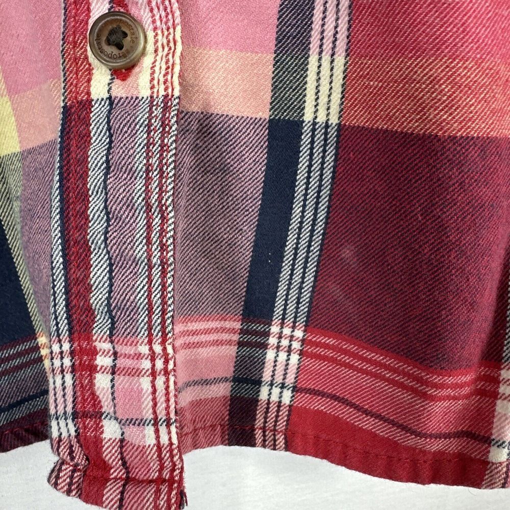 Aeropostale Women's Medium Flannel Shirt Red‎ Button Up Long Sleeve - Picture 7 of 8